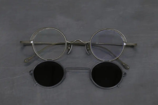 Rigards X ZIGGY CHEN joint series RG1008ZC titanium double-layer sunglasses RG-RG1008ZC-FGGLGTTMSH retro olive + bronze frame transparent + dark gray lens